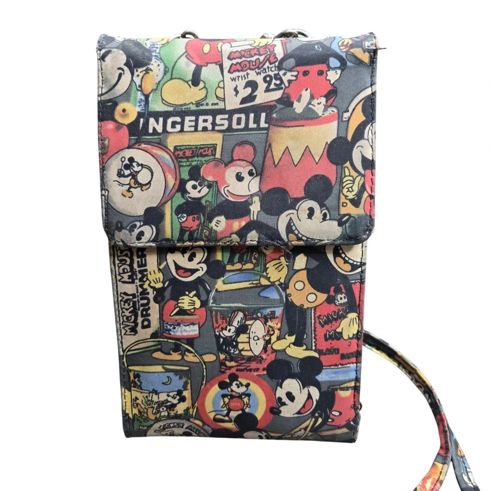 Nicole Miller Walt Disney Gallery Vintage Mickey Mouse Crossbody Wallet Bag